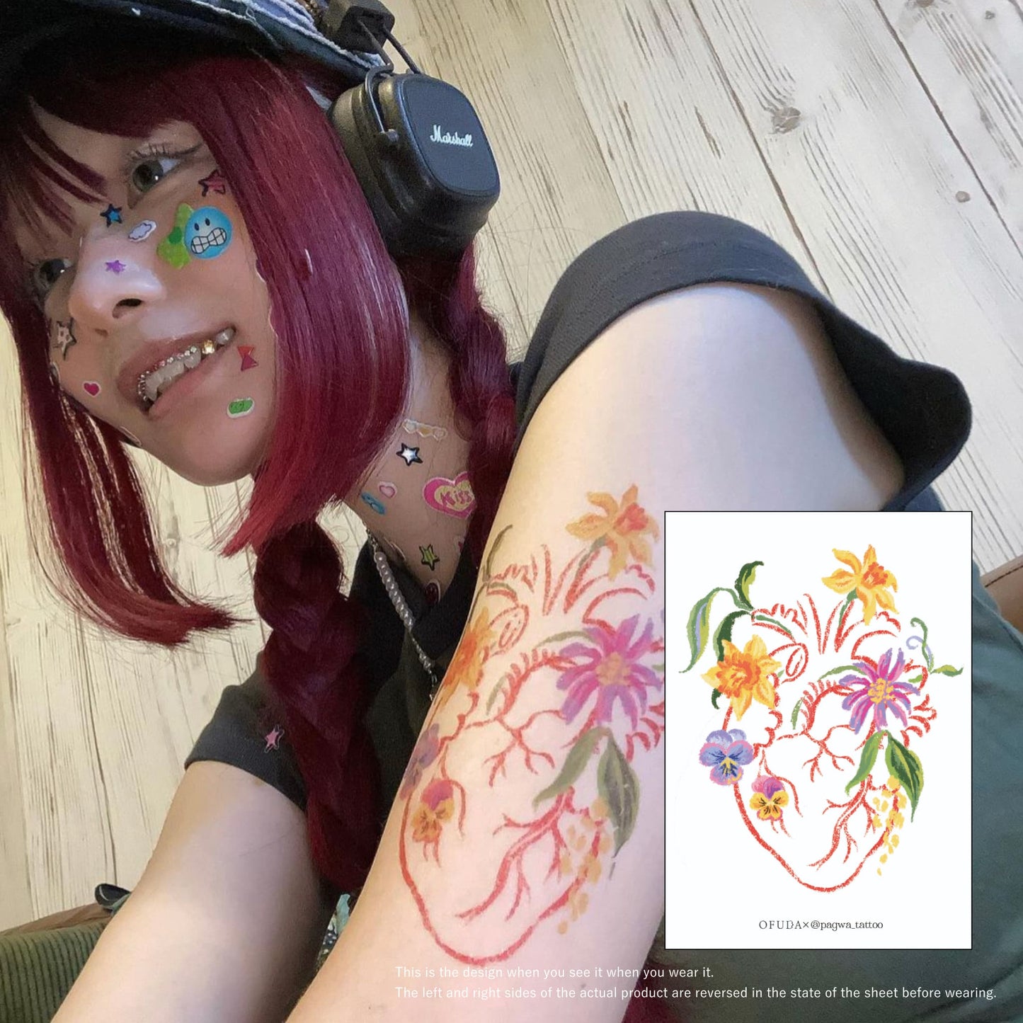 drawing - Heart from pagwa_tattoo [ID: TC0016]